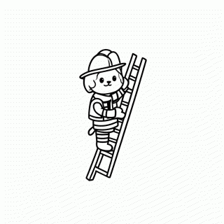 Gato na Escada para colorir