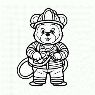 Urso com Mangueira para colorir
