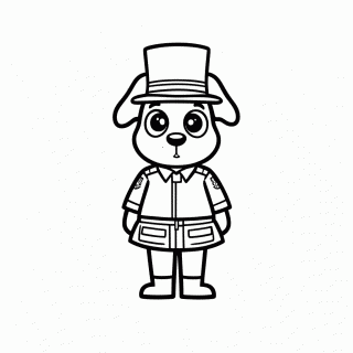 Cachorro Soldadinho para colorir