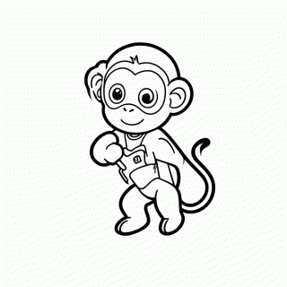 Macaco de Corda para colorir