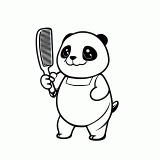 Panda com Pente Gigante para colorir