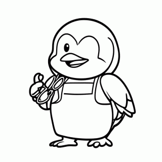 Pinguim Barbeiro para colorir