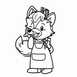 Raposa Cabeleireira para colorir