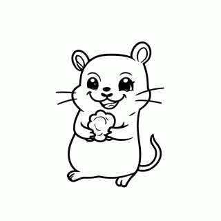 Hamster com Jujuba para colorir