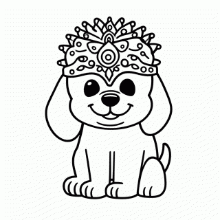 Cachorro com Máscara para colorir