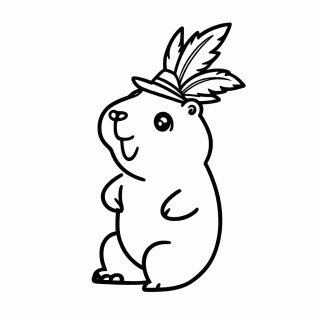 Capivara no Carnaval para colorir