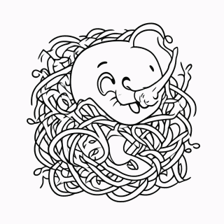 Elefante com Serpentina para colorir