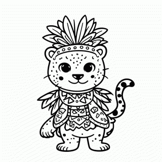 Onça Fantasiada para colorir