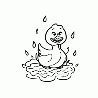 Pato na Chuva para colorir