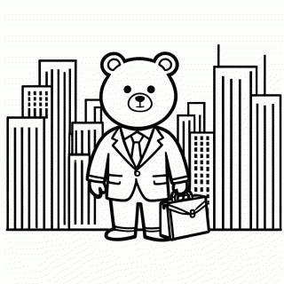 Urso Executivo para colorir
