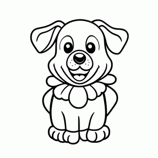 Cachorro Palhaço para colorir