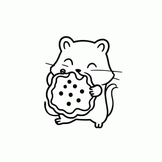 Hamster com Biscoito para colorir