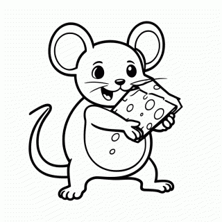 Ratinho com Queijo para colorir