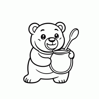 Urso com Mel para colorir