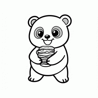 Panda com Macarons para colorir