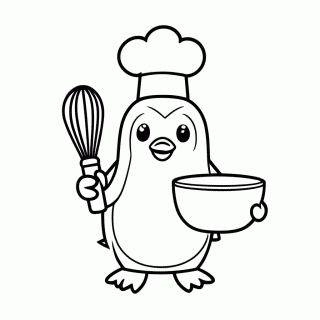 Pinguim Confeiteiro para colorir