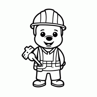 Cachorro Construtor para colorir