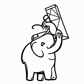 Elefante Guindaste para colorir
