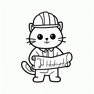 Gato Engenheiro para colorir