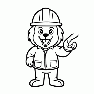 Leão Mestre de Obra para colorir