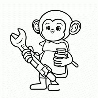 Macaco Encanador para colorir