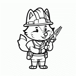 Raposa Eletricista para colorir