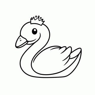 Cisne Princesa para colorir