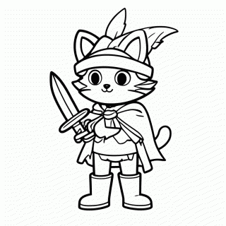 Gato de Botas para colorir