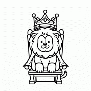 Leão Rei para colorir