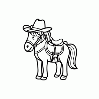 Cavalo Cowboy para colorir