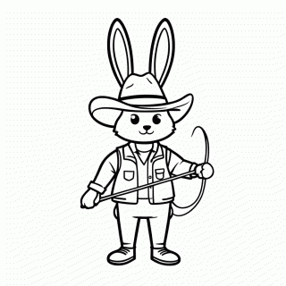 Coelho Cowboy para colorir