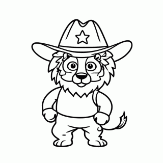Leão Xerife para colorir