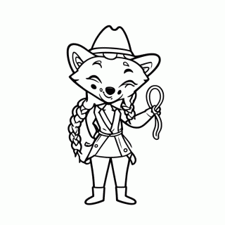 Raposa Cowgirl para colorir