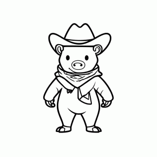 Tatu Cowboy para colorir