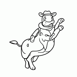 Touro de Rodeio para colorir