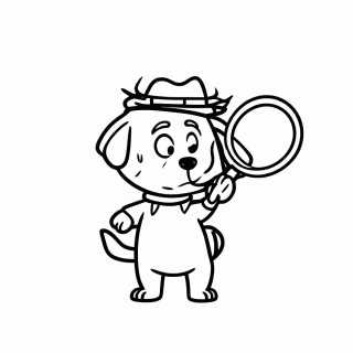 Cachorro Detetive para colorir