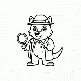 Lobo Detetive para colorir