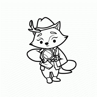 Raposa Detetive para colorir