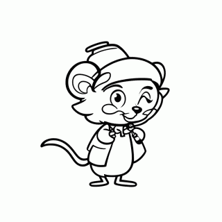 Rato Detetive para colorir