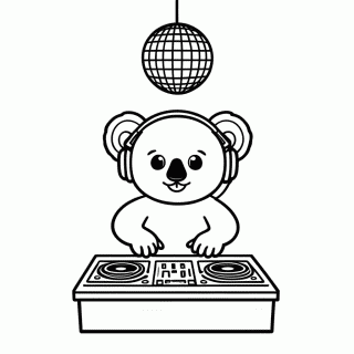 Coala DJ para colorir