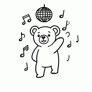 Urso Dançando para colorir