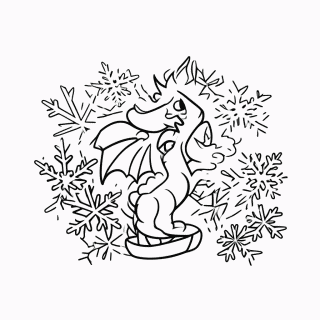 Dragão de Gelo para colorir