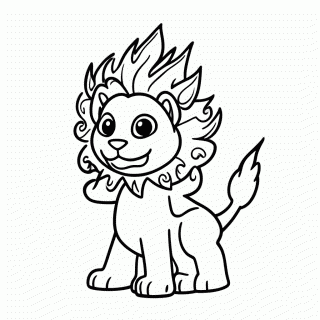Leão de Fogo para colorir