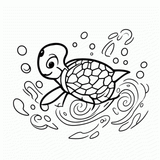 Tartaruga de Água para colorir