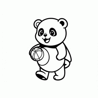 Panda no Recreio para colorir