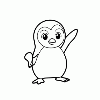 Pinguim Aluno para colorir