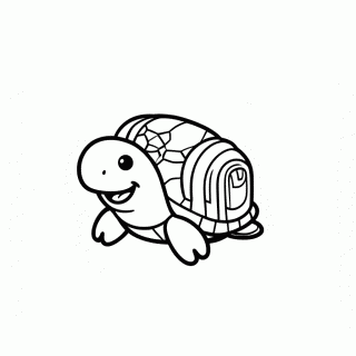 Tartaruga com Mochila para colorir