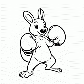 Canguru Boxeador para colorir