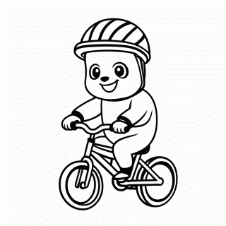 Panda Ciclista para colorir