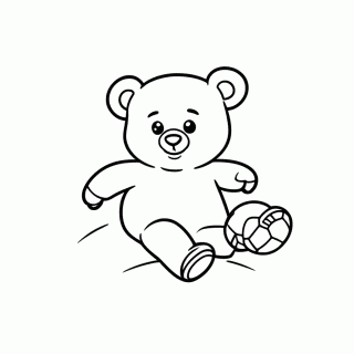 Urso Jogando Futebol para colorir